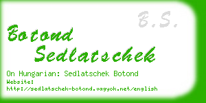 botond sedlatschek business card